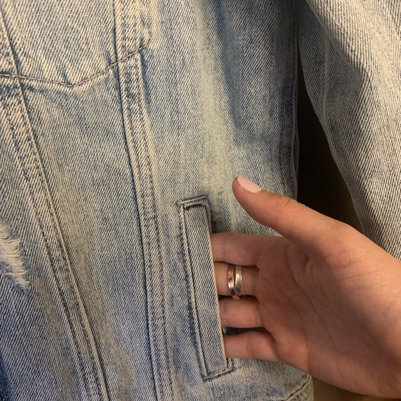 Blue Distressed Jean Jacket - Picture 5 of 8